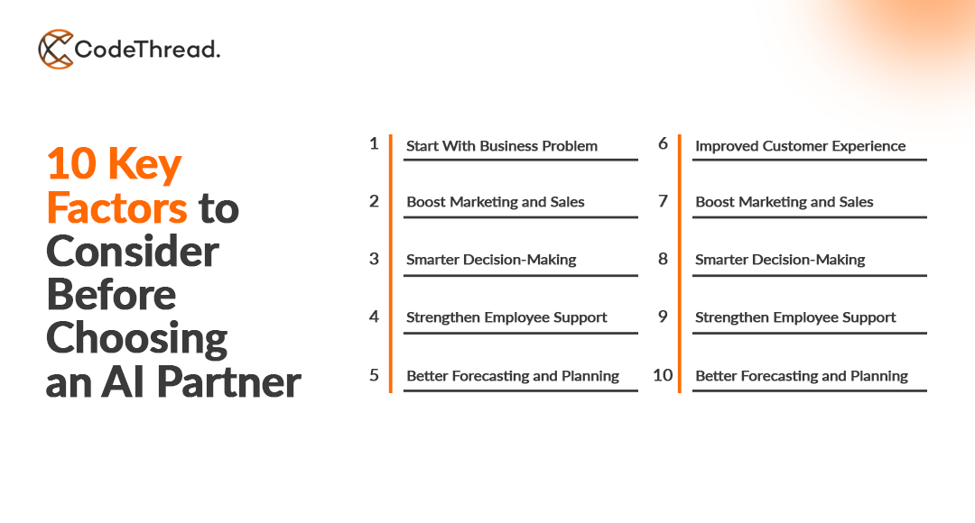 10 key factors to consider before choosing an AI partner
